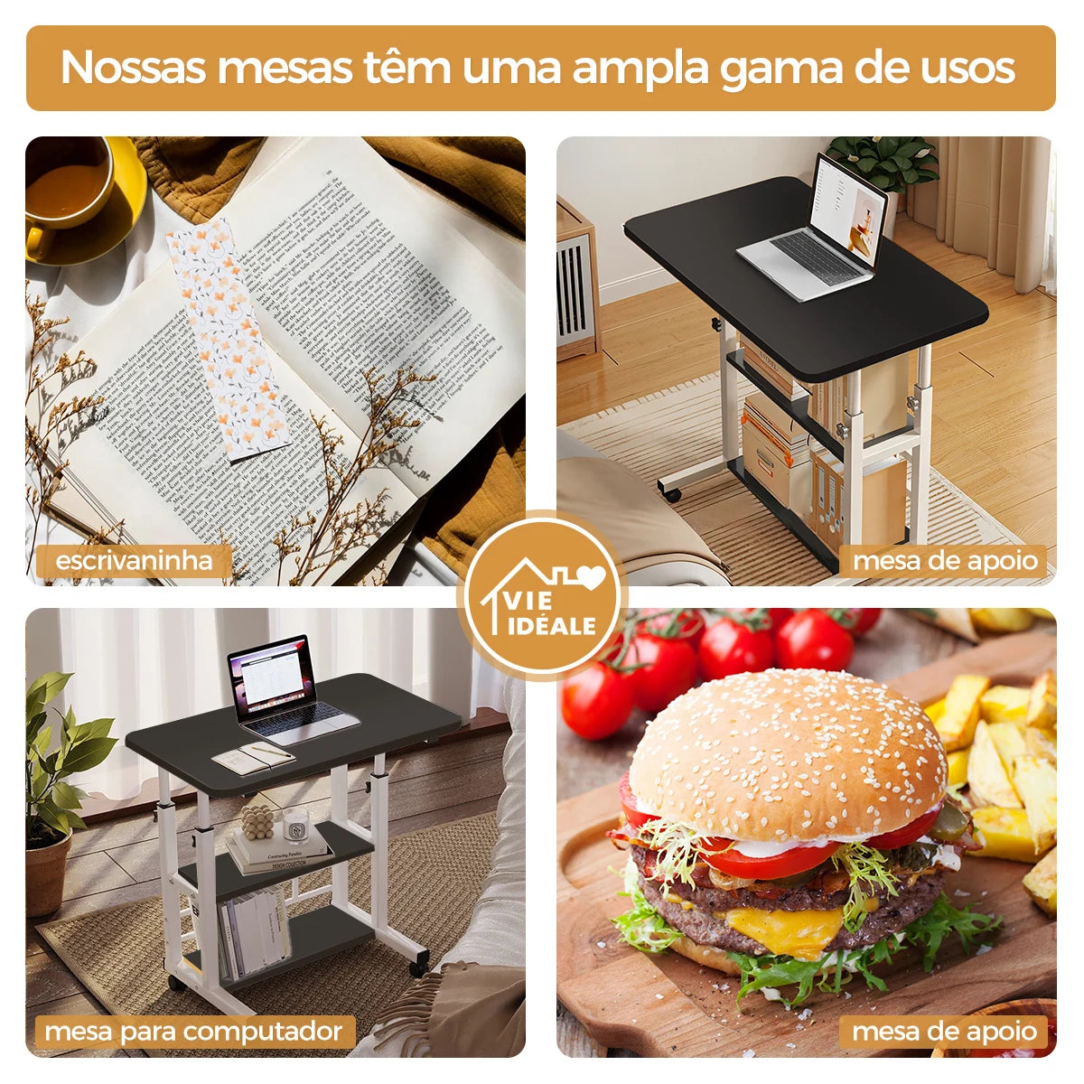 Mesa Ajustável Dobrável Multifuncional